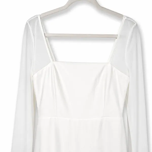 Lulus Luxe Bridal Lovingly Yours White Mesh Long Sleeve Wedding Maxi Dress XL - Image 7