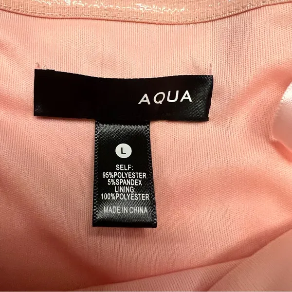AQUA Strapless Straight Neck Bow Mini‎ Dress Rose Quartz Pink Size Large - Image 7