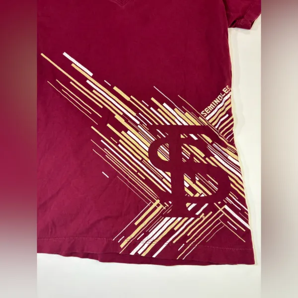 Nike Burgundy Tee with Gold Accents - Image 7