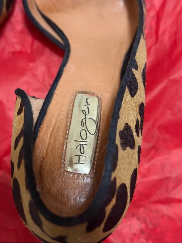 Halogen Leopard-Print Pointed-Toe Pumps - Tan & Black - Image 2