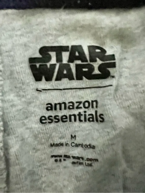 Amazon Essentials Gray Pajama Pants with Navy Star Wars Helmet Print - Image 2