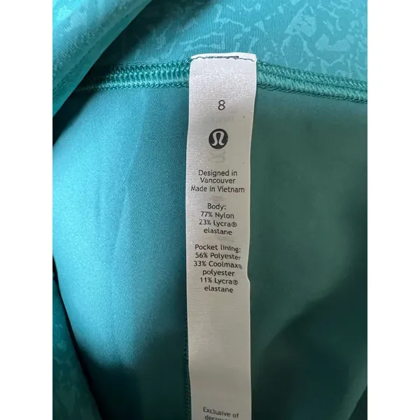 Lululemon Wunder Train High-Rise Tight 25” Crunch Teal Lagoon‎ Women’s Size 8 - Image 6