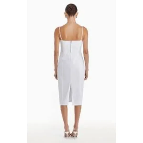 Amanda Uprichard Rocco Midi Denim Dress White Wash XS NWT 100% Cotton - Image 10