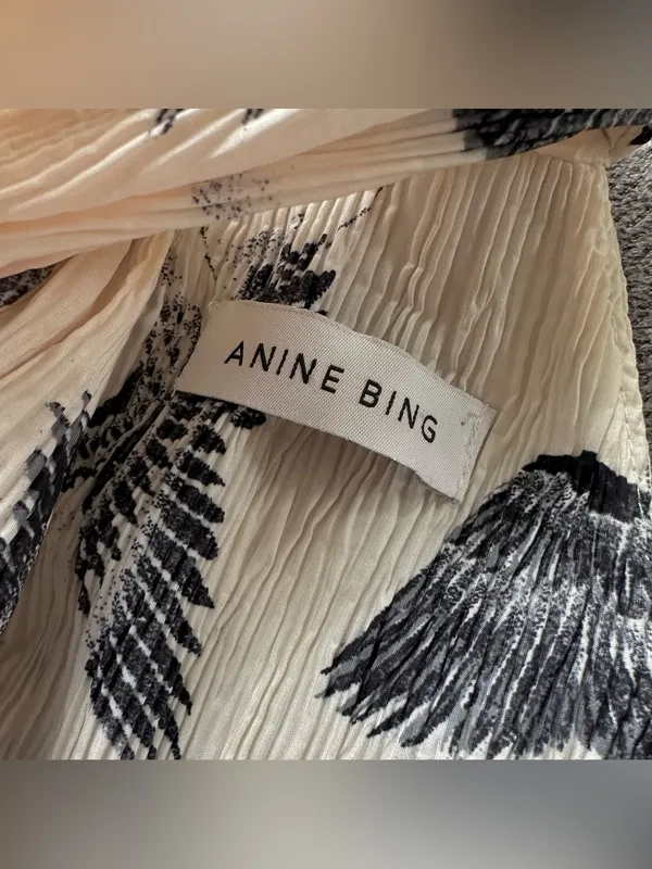 Anine Bing Becca Crane Print Halter Neck Top Medium - Image 4