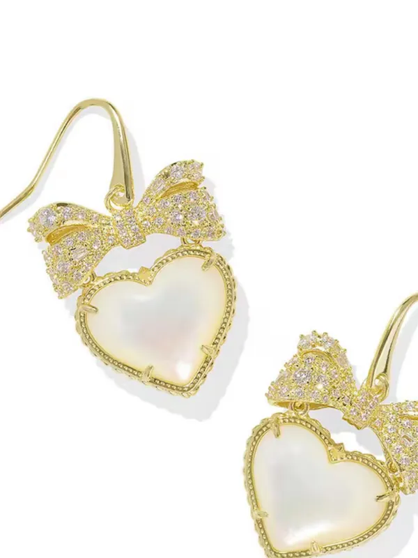 Kendra Scott Haisley Heart Drop Earrings Gold And Ivory Mother Of Pearl - Image 9