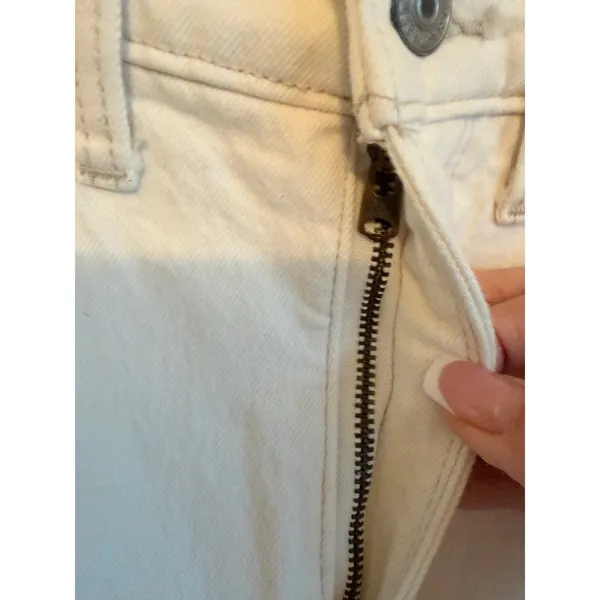 Abercrombie & Fitch Jeans Women 24 White 90s Straight Ultra High Rise Side‎ Slit - Image 6