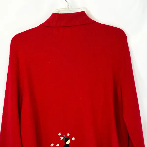 Jones NY Small Chrismtas Sweater Wool Cardigan Novelty Holiday Ugly‎ Red 1705 - Image 13