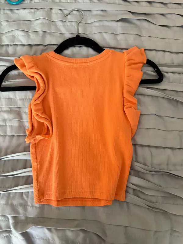 Orange ZARA Ruffle Top  - Image 2
