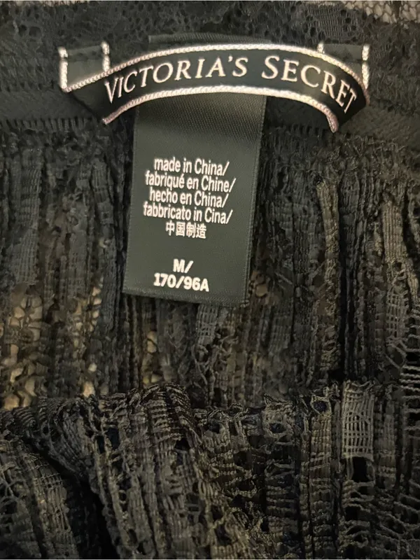 Victorias Secret Black Lace Floral Baby Doll Lingerie Slip Dress Womens Med NWOT - Image 4