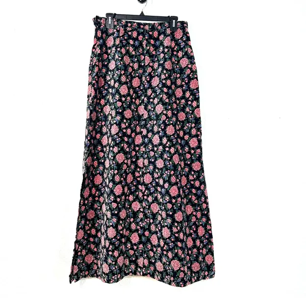 L 10-12 Long Skirt Maxi Velvet Prestige Vintage 80's Dark Academia Cottage Fairy - Image 2