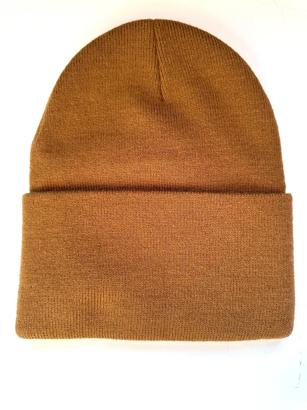 Carhartt Tan Short Watch Hat 100% Acrilyc One Size Knit Cuffed Beanie - Image 2