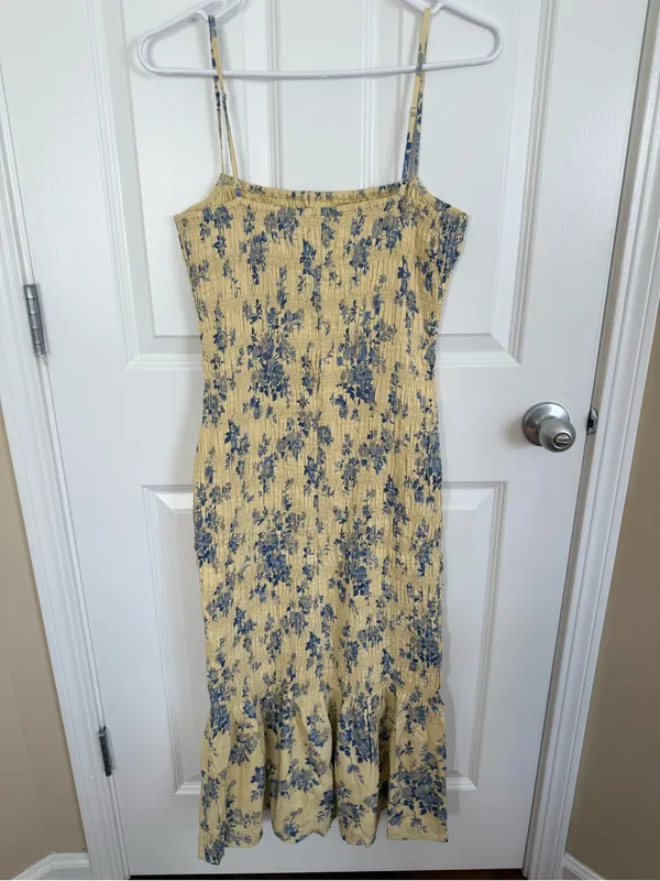 Reformation Seren Midi Dress in Sabrina Butter Yellow 10 - Image 5