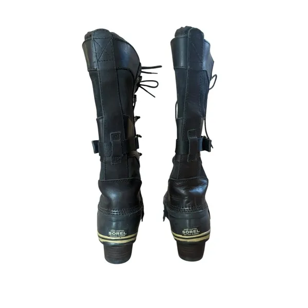 Sorel Conquest Carly Boots Womens 8 Black Suede Leather Waterproof Tall Riding - Image 6