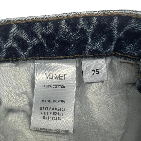 Vervet V2404 High Rise Distressed Straight Leg Jeans Blue Denim Size 25 - Image 6