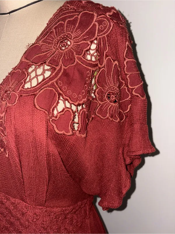 Free People Colette Maxi Dress Size Small Retail $198 Cinnamon - Image 9