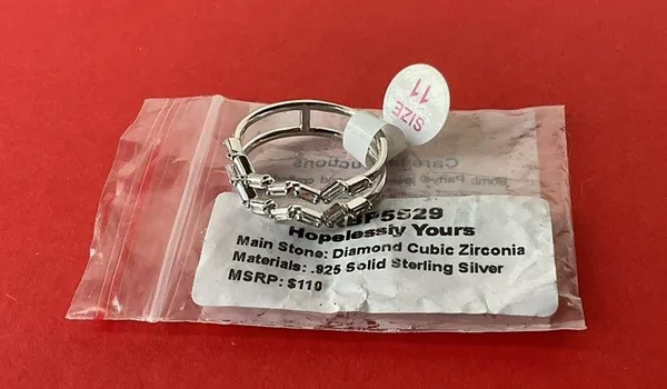 Bomb Party RBP5529 “Hopelessly Yours” Cubic Zirconia on .925 SSS Sz 11 Ring NWT - Image 5