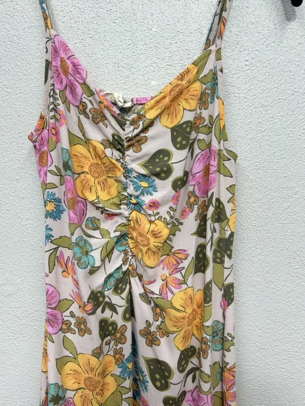 Vtg Floral Slip Dress XS Y2K Retro 70s Inspired Boho Festival Midi Hippie Garden - Image 11