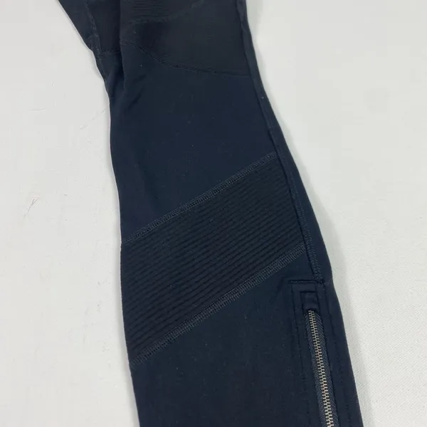 Athleta Leggings Womens Small Black Ribbed Ankle Zip‎ Yoga Running Gym Athletic - Image 5