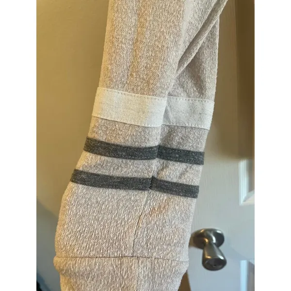 Market & Spruce Kallon Brushed Knit Hoodie Sweatshirt Beige Drop Shoulder Sz L - Image 6