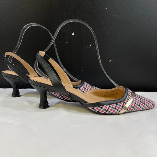 Journee Collection Womens Black & Pink Houndstooth Heels Sz 8 SKU 6376 - Image 2