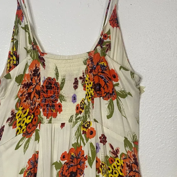 Free People Cream Floral Mini Dress Size M - Image 10
