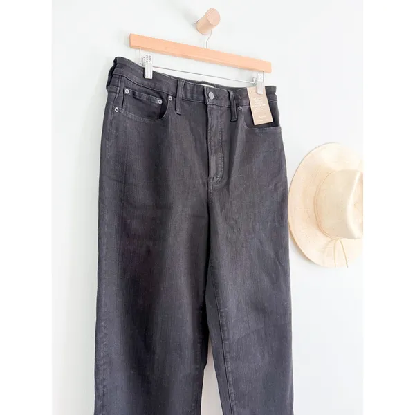 Madewell | NWT The Curvy Perfect Vintage Wide-Leg Jean Black Rinse Wash | Sz 31 - Image 4