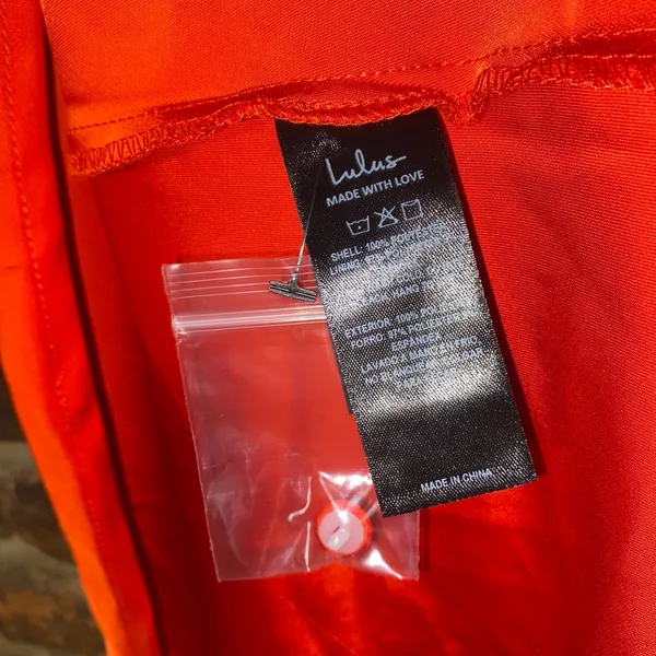 NWOT Lulu's Distinctive Charm Red Orange Satin Midi Dress Women's Size Medium - Image 10