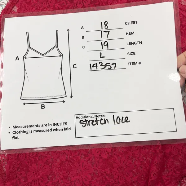 Romantic Sheer Lace Cami Top Large Red Square Neck Coquette Festival‎ Grunge Y2K - Image 9