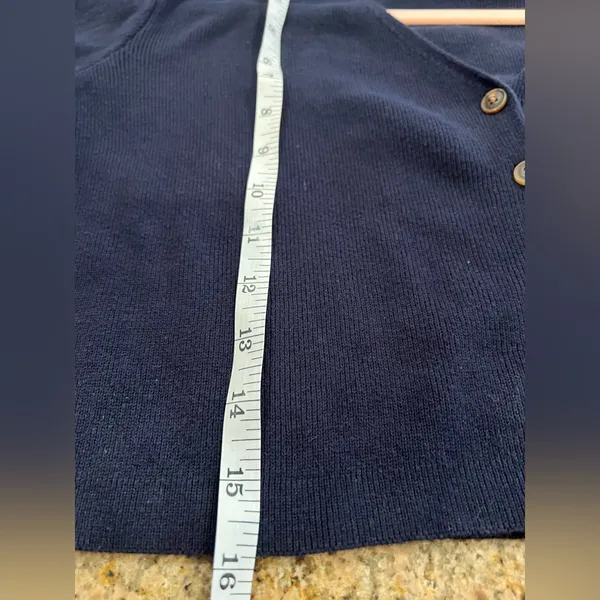 Brandy Melville Cropped Navy Button-Up Cardigan – One Size – EUC - Image 6