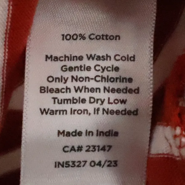 Talbots Ruffle Hem Striped Long Sleeve Tshirt Womens Size MP Red White Cotton - Image 5