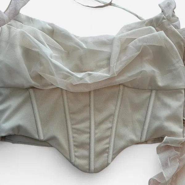 Oh Polly Romantic Ruffle Corset Crop Top Size 4 Coquette Balletcore - Image 7