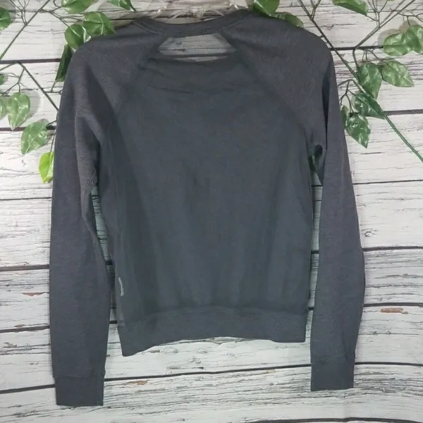 Hollister glitter sheer see thru back gray blue pullover sweatshirt Small - Image 5