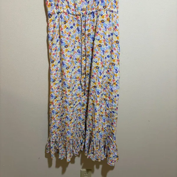 Rails Size S Small Adalyn Midi Dress Papaya Flowers Button Front Sundress - Image 8