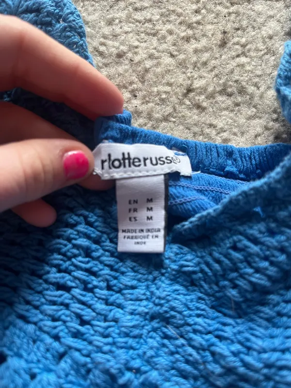 Charlotte Russe Crochet Dress Blue - Image 3