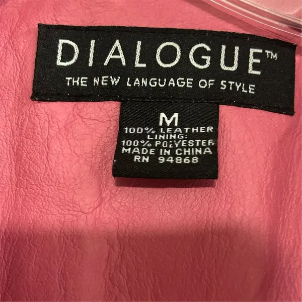 Dialogue Women's Pink Leather Jacket Size M‎ - Image 2