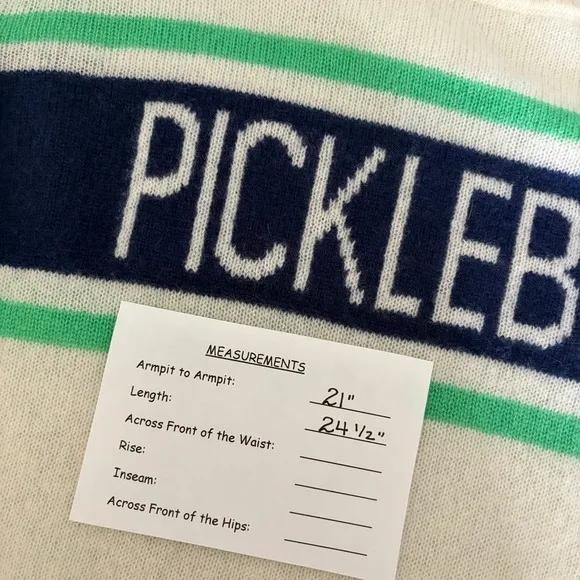 ALASHAN Cashmere Pickleball Sweater Pullover Sporty Text Script Preppy X - Image 10