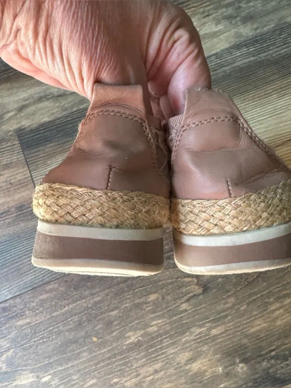 Naturalizer Taupe Lace Jute and Leather Espadrille Slip On Flats Davenport 10M - Image 6