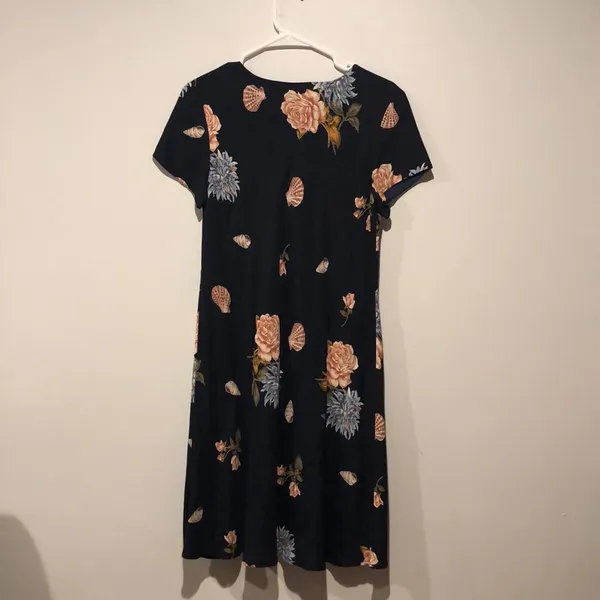 Jessica Howard Vintage Dark Blue Seashell Midi Dress - Image 4