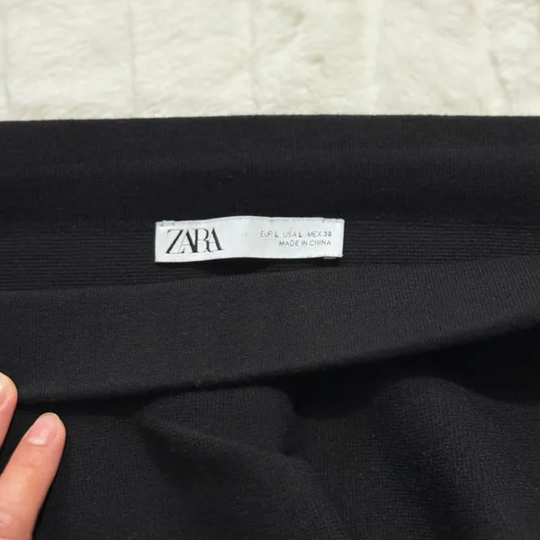 ZARA Black Knit Ruffle Peplum Skirt Womens Size‎ L - Image 2