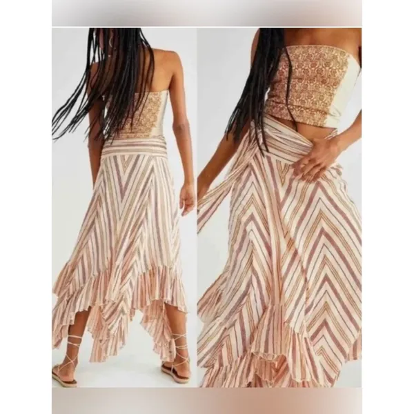 Free People Giselle Skirt/dress Ivory stripe Size Small - Image 3