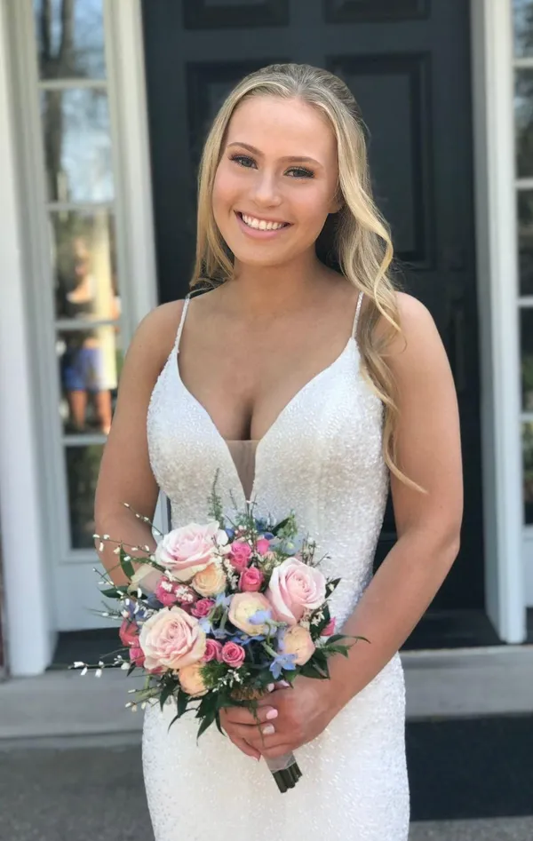Sherri Hill White Prom Dress - Image 10