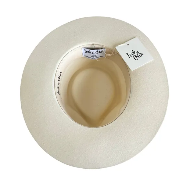 Lack of Color Beverly Ivory 100% Wool Wide Brimmed Fedora Hat Size Medium NWT - Image 4