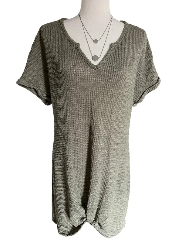 Cupshe Notched Neck Short Sleeve Cover-Up Dress - Image 2