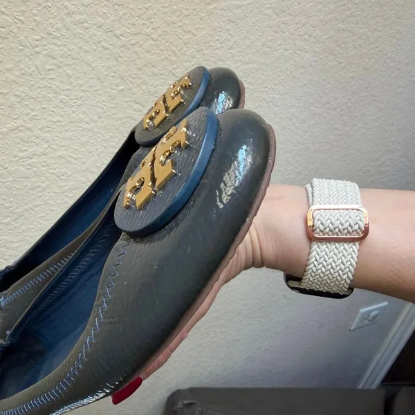 Tory Burch Reva Tumbled Patent Leather Flats - Image 3