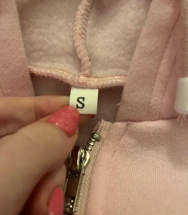 cropped pink zip up size small - Image 2