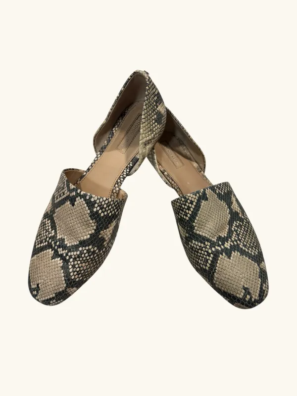 Antonio Melani Leather Snakeskin D'Orsay Flats 8M Python Printed Pointed Slip On - Image 4