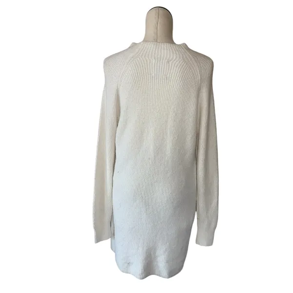 NWOT Abercrombie & Fitch Mock Neck Sweater Knit Dress L Large White - Image 5