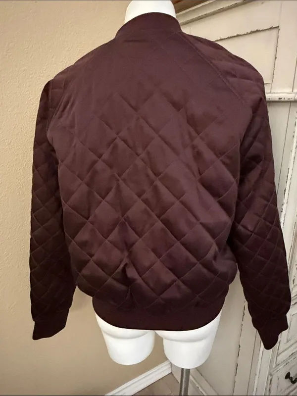 Express Quilted Bomber Jacket in Dark Burgundy - Women's - Image 6