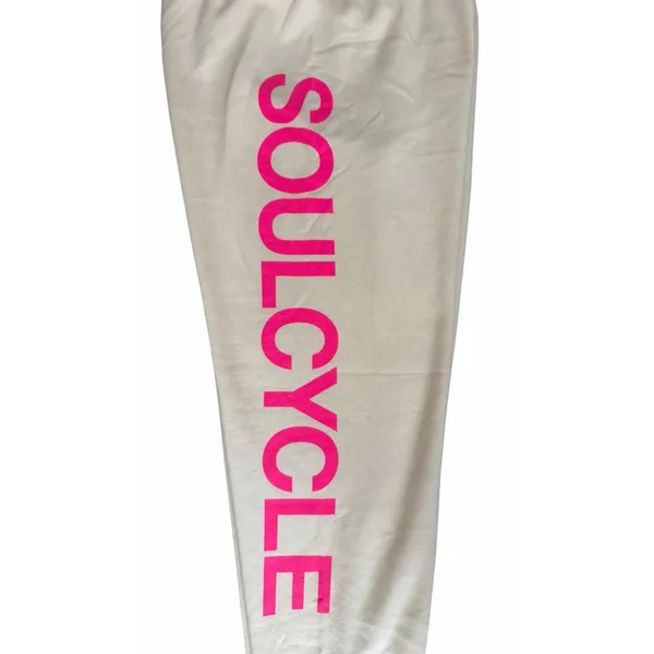 Aviator Nation x SoulCycle 4 Hearts Sweatpants Cream Women's Size Small - Image 12