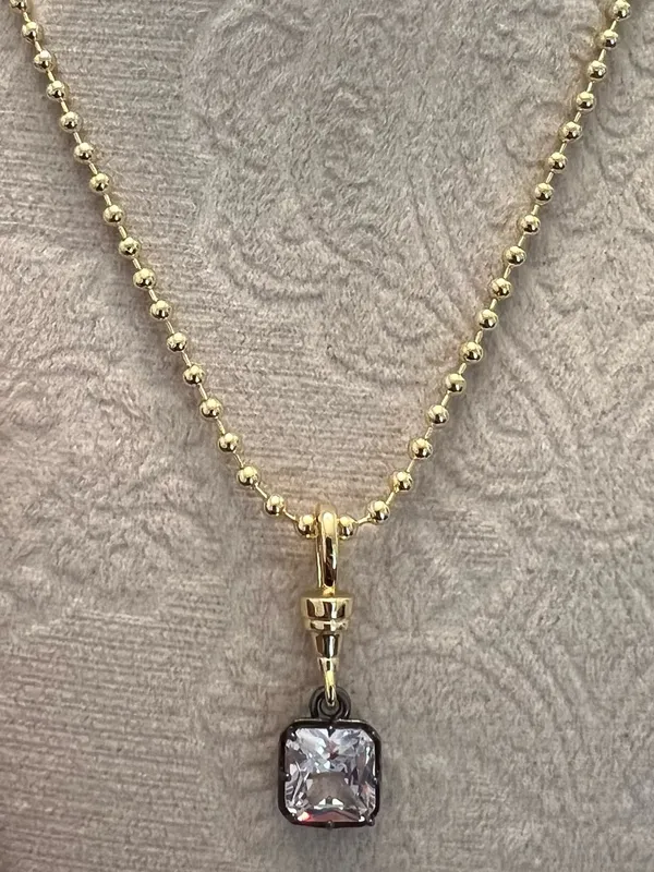 Revolve x Adina Eden Square Encased Statement Necklace Charm - Image 7